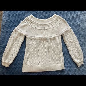 White Off Shoulder Sweater
